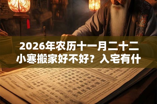 2026年农历十一月二十二小寒搬家好不好？入宅有什么禁忌？