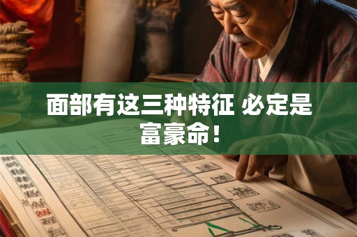 面部有这三种特征 必定是富豪命！