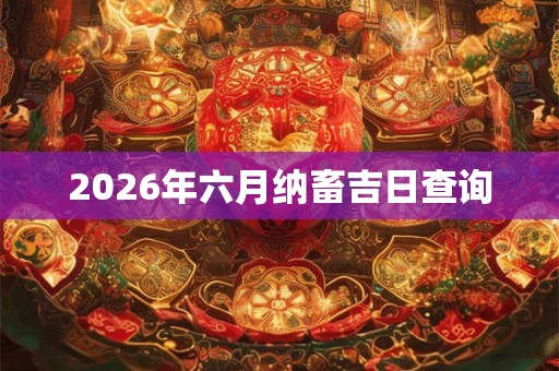 2026年六月纳畜吉日查询
