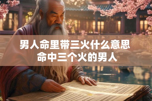男人命里带三火什么意思  命中三个火的男人