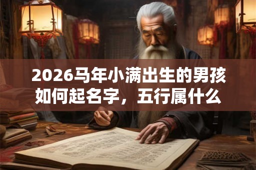 2026马年小满出生的男孩如何起名字，五行属什么