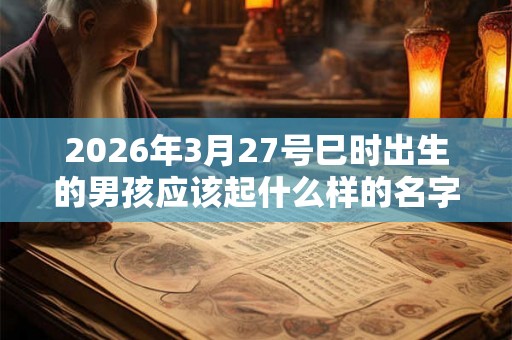 2026年3月27号巳时出生的男孩应该起什么样的名字