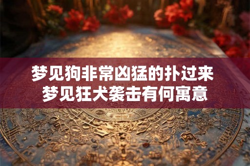 梦见狗非常凶猛的扑过来 梦见狂犬袭击有何寓意