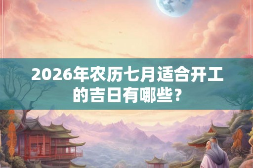2026年农历七月适合开工的吉日有哪些？