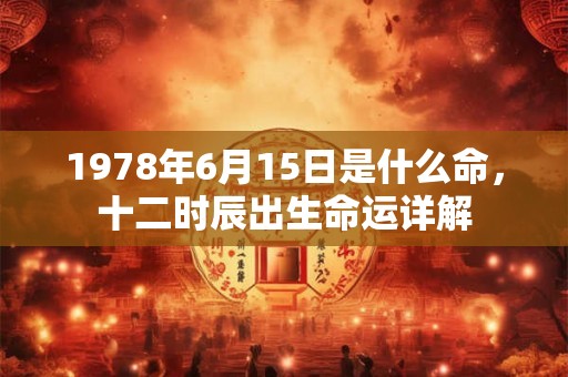 1978年6月15日是什么命，十二时辰出生命运详解