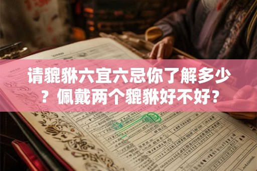 请貔貅六宜六忌你了解多少？佩戴两个貔貅好不好？