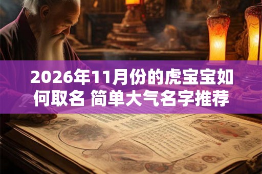 2026年11月份的虎宝宝如何取名 简单大气名字推荐