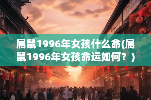 属鼠1996年女孩什么命(属鼠1996年女孩命运如何？)