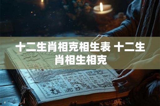 十二生肖相克相生表 十二生肖相生相克