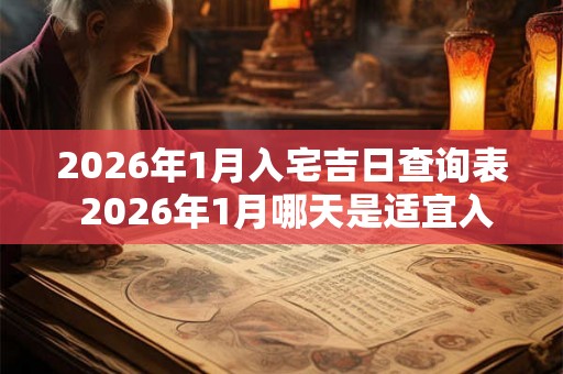2026年1月入宅吉日查询表 2026年1月哪天是适宜入宅的吉日