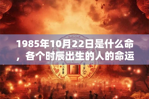 1985年10月22日是什么命，各个时辰出生的人的命运