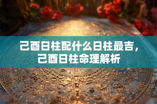己酉日柱配什么日柱最吉，己酉日柱命理解析