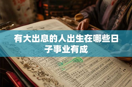 有大出息的人出生在哪些日子事业有成