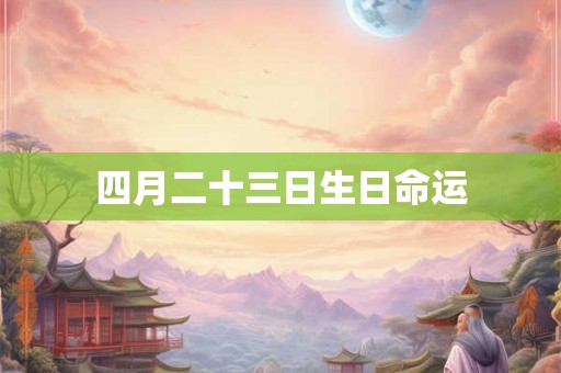四月二十三日生日命运