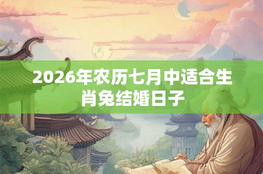 2026年农历七月中适合生肖兔结婚日子