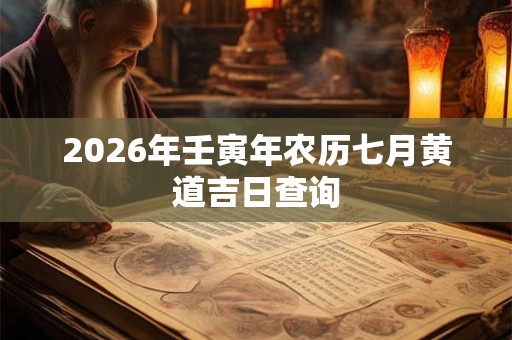 2026年壬寅年农历七月黄道吉日查询