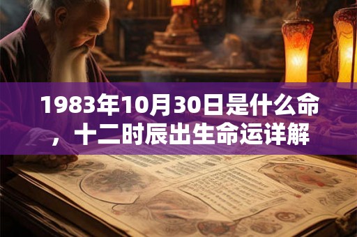 1983年10月30日是什么命，十二时辰出生命运详解