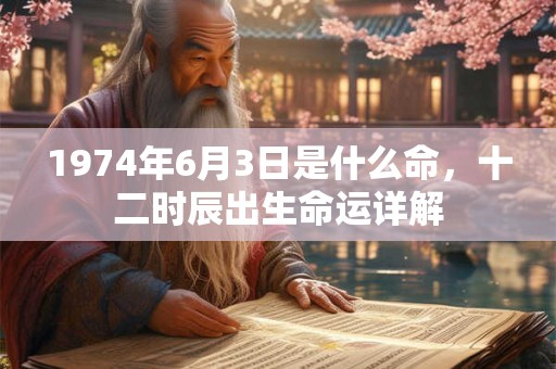 1974年6月3日是什么命,十二时辰出生命运详解 1974年6月3日是什么命,十二时辰出生命运详解