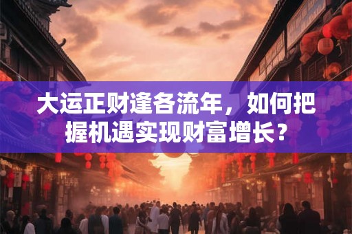 大运正财逢各流年，如何把握机遇实现财富增长？