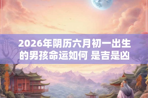 2026年阴历六月初一出生的男孩命运如何 是吉是凶