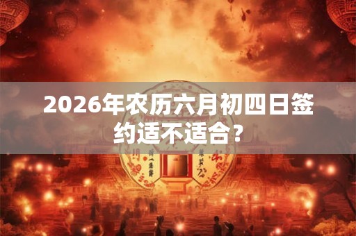 2026年农历六月初四日签约适不适合？