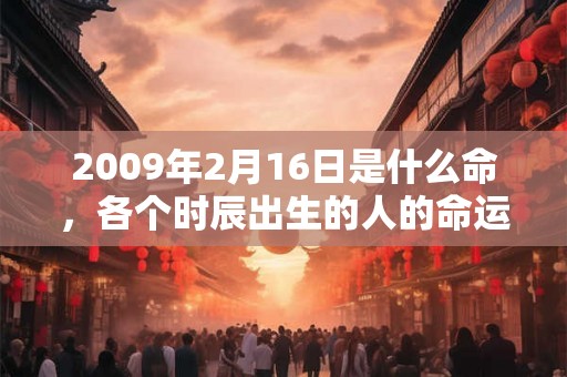 2009年2月16日是什么命，各个时辰出生的人的命运