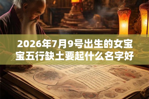 2026年7月9号出生的女宝宝五行缺土要起什么名字好