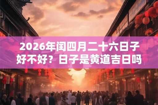 2026年闰四月二十六日子好不好？日子是黄道吉日吗？
