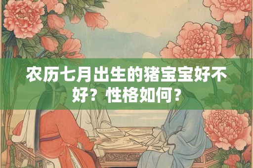 农历七月出生的猪宝宝好不好？性格如何？