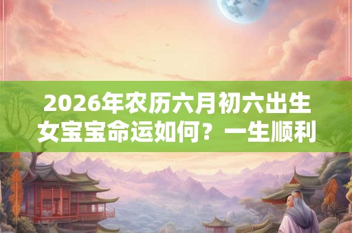 2026年农历六月初六出生女宝宝命运如何？一生顺利吗？