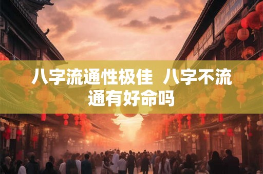 八字流通性极佳  八字不流通有好命吗