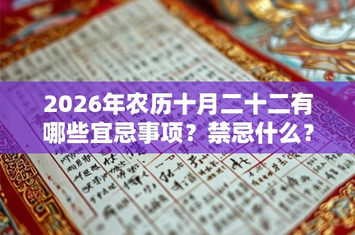2026年农历十月二十二有哪些宜忌事项？禁忌什么？