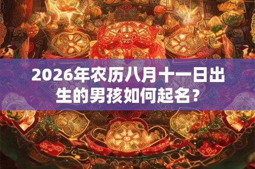 2026年农历八月十一日出生的男孩如何起名？