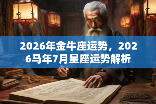 2026年金牛座运势，2026马年7月星座运势解析