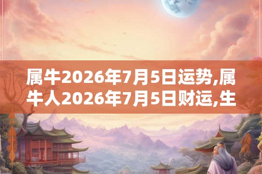 属牛2026年7月5日运势,属牛人2026年7月5日财运,生肖牛2026年7月5日运势