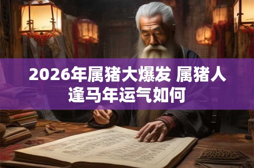 2026年属猪大爆发 属猪人逢马年运气如何