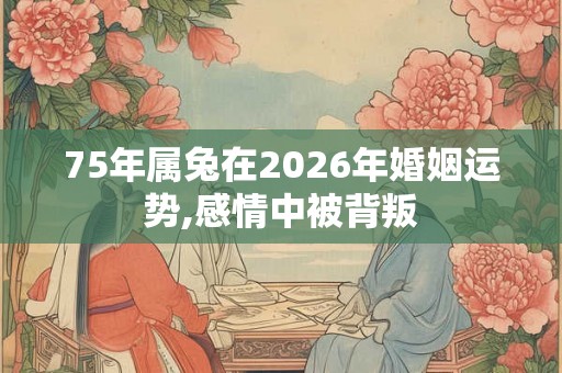 75年属兔在2026年婚姻运势,感情中被背叛