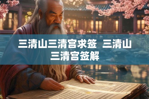 三清山三清宫求签  三清山三清宫签解