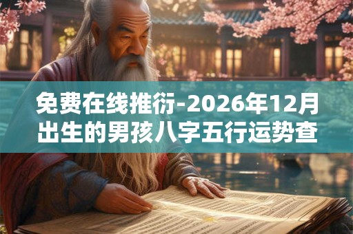 免费在线推衍-2026年12月出生的男孩八字五行运势查询