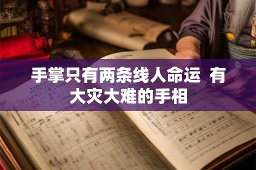 手掌只有两条线人命运  有大灾大难的手相