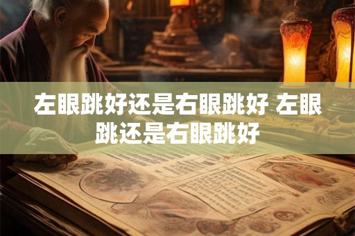 左眼跳好还是右眼跳好 左眼跳还是右眼跳好