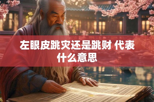 左眼皮跳灾还是跳财 代表什么意思