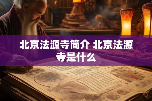 北京法源寺简介 北京法源寺是什么