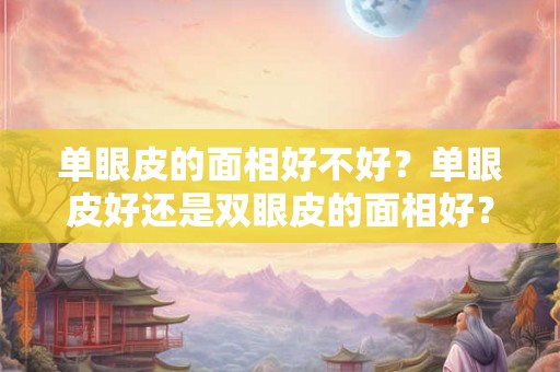 单眼皮的面相好不好?单眼皮好还是双眼皮的面相好? 单眼皮的面相好不好?单眼皮好还是双眼皮的面相好?