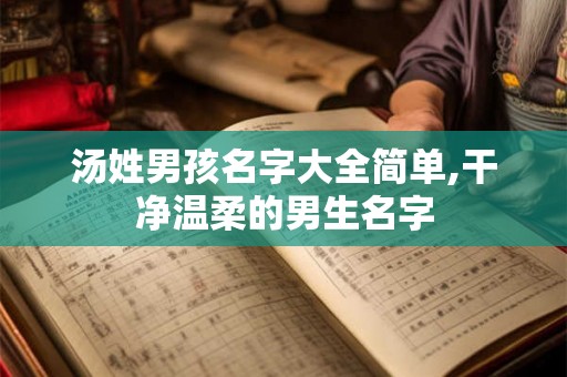 汤姓男孩名字大全简单,干净温柔的男生名字 汤姓男孩名字大全简单,干净温柔的男生名字