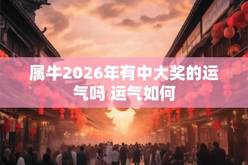 属牛2026年有中大奖的运气吗 运气如何