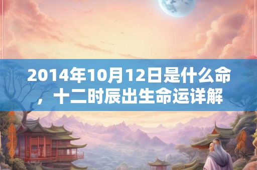 2014年10月12日是什么命，十二时辰出生命运详解