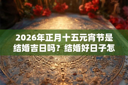 2026年正月十五元宵节是结婚吉日吗？结婚好日子怎么选择？