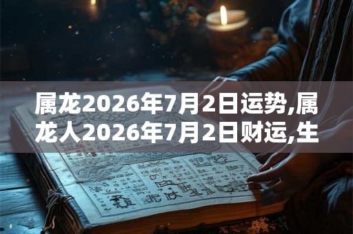 属龙2026年7月2日运势,属龙人2026年7月2日财运,生肖龙2026年7月2日运势