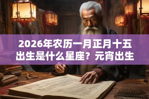 2026年农历一月正月十五出生是什么星座？元宵出生好吗？